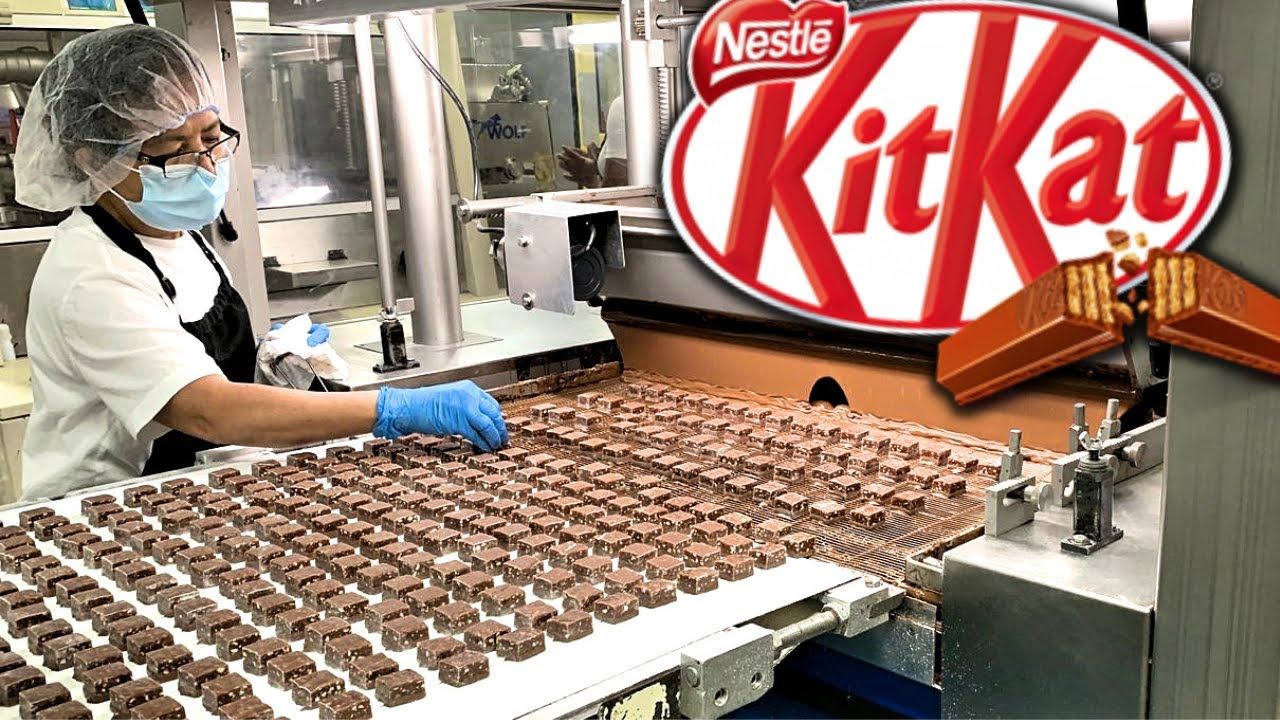 (ویدئو) فرآیند جالب و دیدنی تولید شکلات کیت کت و بستنی در کارخانه