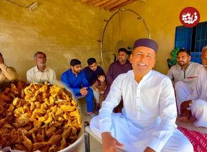 (ویدئو) غذای روستایی در پاکستان؛ پخت پلو مرغ کاری برای عروسی 