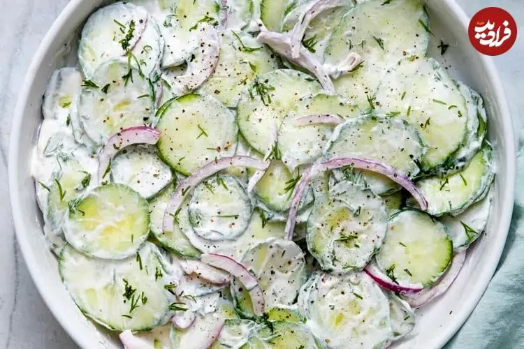 سالاد خامه ای خیار؛ تجربه ای متفاوت و خوشمزه
