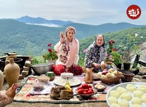 ببینید؛ غذای روستایی در گیلان؛ پخت آبگوشت با ماهیچه گوسفند و نان تازه