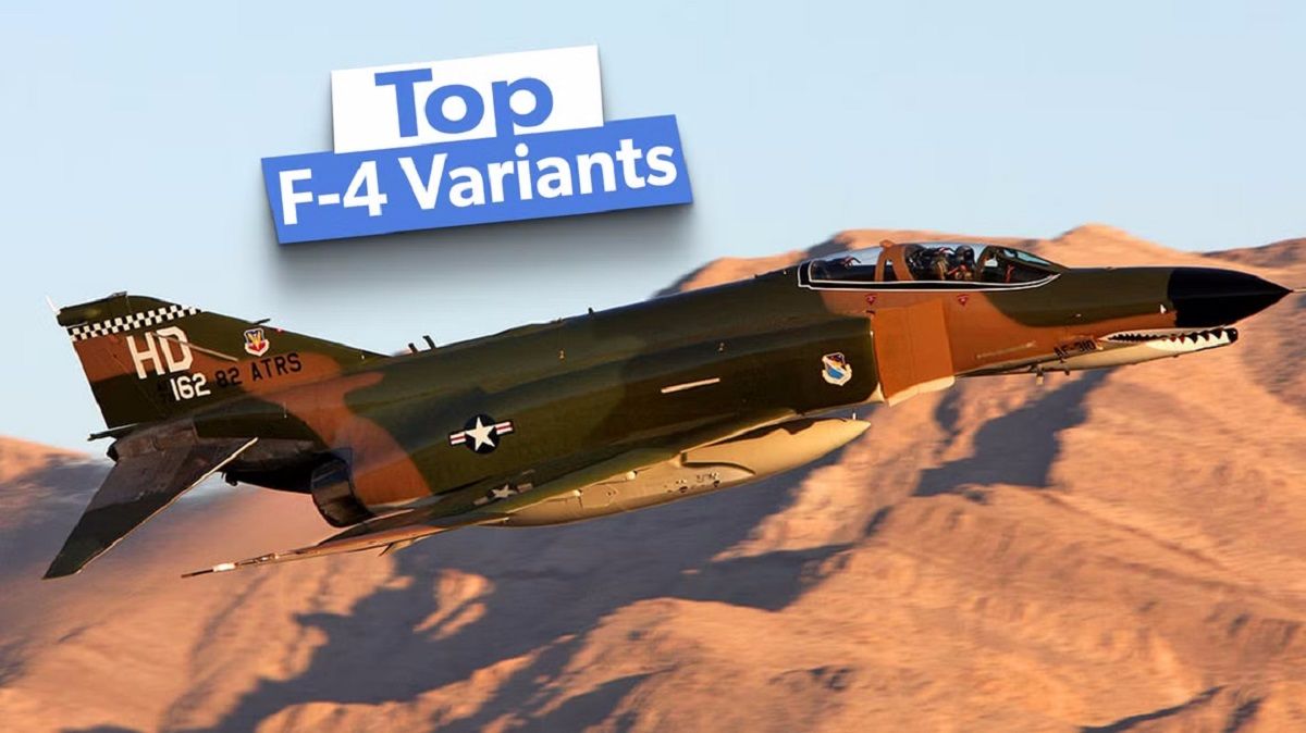 ۵ نسخه اصلی جت جنگنده F-4 Phantom II که بیشترین تعداد از آن ها ساخته شد