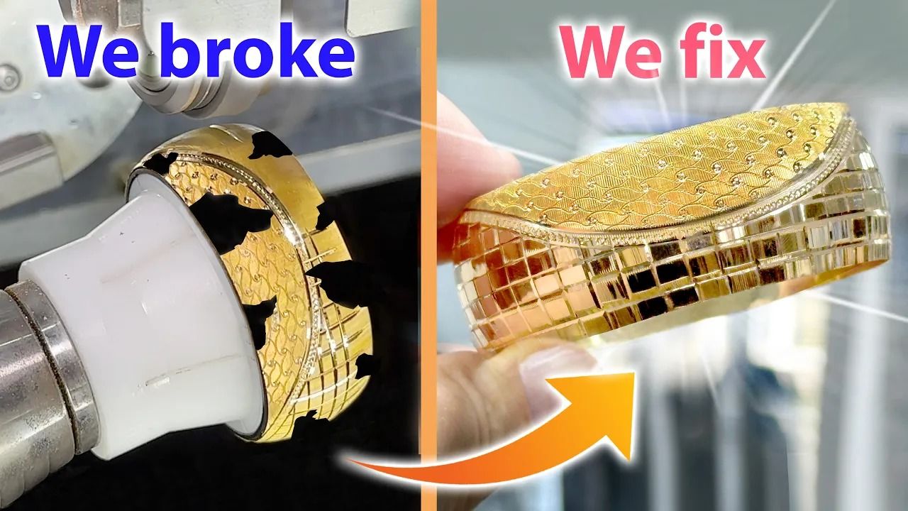 (ویدئو) فرآیند ساخت یک النگوی طلای زیبا و گران قیمت 36 گرمی از نمای نزدیک