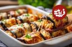 ببینید| نحوه پخت رول بادمجان پر شده از برنج و سوسیس به روش یک آشپز ایتالیایی
