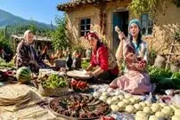 ببینید| غذای روستایی در ایران؛ پخت دلمه با گوشت چرخ کرده، بادمجان و فلفل دلمه رنگی