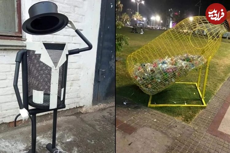 تصاویر؛ هنر خیابانی؛ «سطل‌‌های آشغال» خلاقانه در سراسر جهان