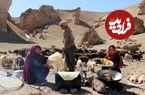 ببینید؛ غذای عشایری در افغانستان؛ پخت مرغ کبابی با سیب زمینی و پخت نان