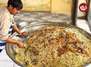 ببینید| غذای خیابانی در افغانستان؛ تهیه قابلی پلوی محبوب در کابل