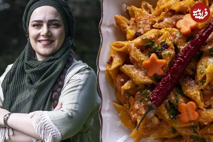 ببینید| غذای روستایی در ایران؛ پخت پاستا با سوسیس در روستایی جنگلی
