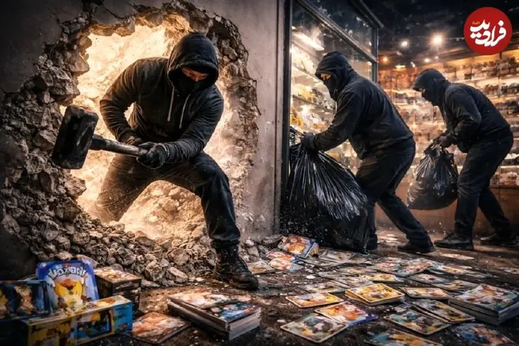 ببینید| لحظه به سرقت بردن کارت‌های پوکمون به ارزش ۲۰,۰۰۰ دلار از فروشگاهی در کالیفرنیا 