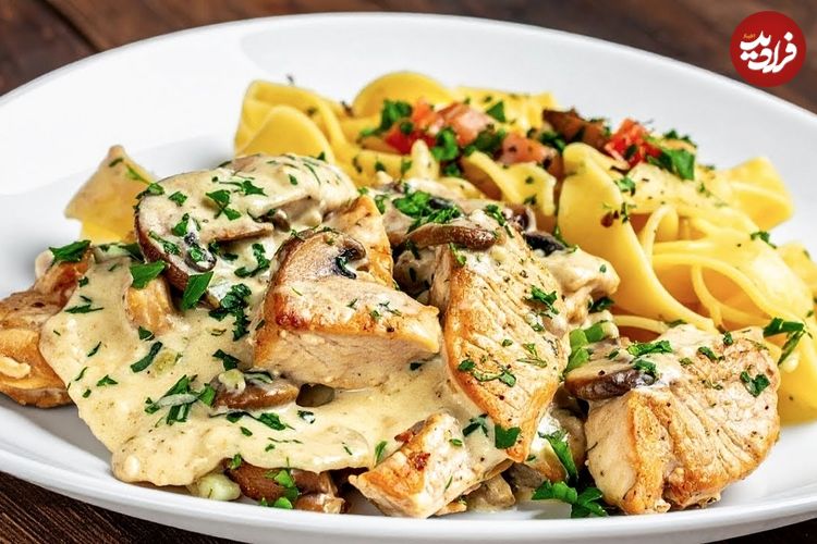 ببینید؛ طرز تهیه خوراک مرغ خامه ای با 2 فیله مرغ به روش اسپانیایی