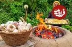 ببینید| غذای روستایی در ایران؛ پخت حرفه ای نان سیر در طبیعت روستا