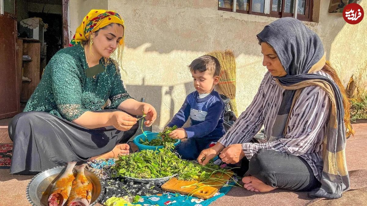 (ویدئو) پخت تماشایی سبزی پلو با ماهی به سبک یک بانوی روستایی مازندرانی