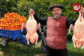 ببینید؛ غذای روستایی در آذربایجان؛ کباب اردک در تنور 