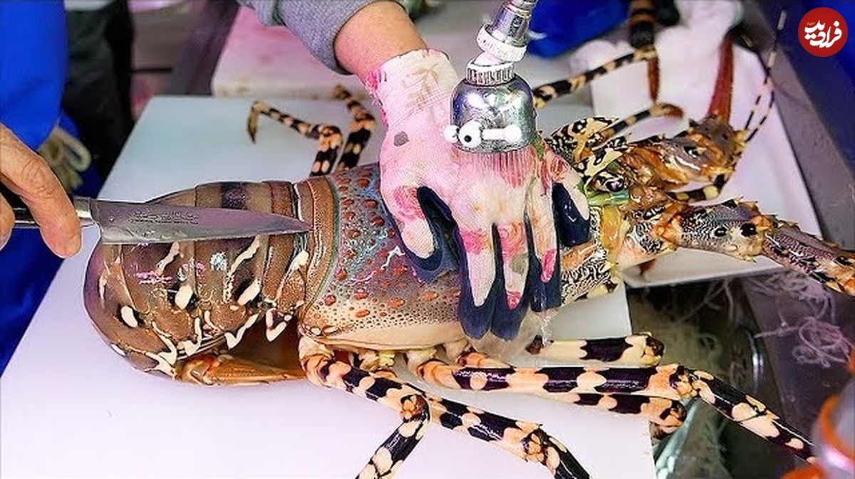 ببینید؛ غذای خیابانی در ژاپن؛ پخت غذا با لابسترهای غول پیکر در اوکیناوا