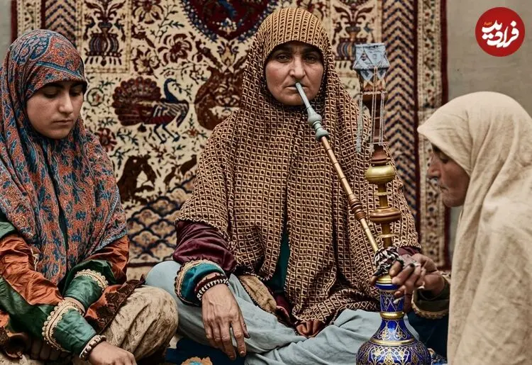 عکس| سفر به عصر قاجار؛ از «نینا خانم و گداها» تا «پلوخوری در محفل زنانه»