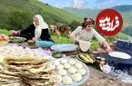 ببینید| غذای روستایی در ایران؛ پخت نان تافتون و تهیه عدسی در کوهستان