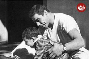 عکس| سفر در زمان؛ «بابک پسر غلامرضا تختی» با دوبنده کشتی در نوجوانی؛ سال 58