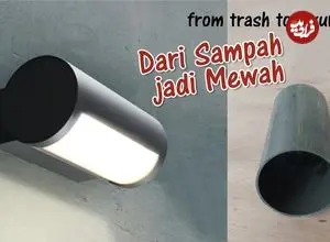 ببینید| ایده ساخت یک چراغ دیواری خاص با لوله پی وی سی و به روش استاد اندونزیایی