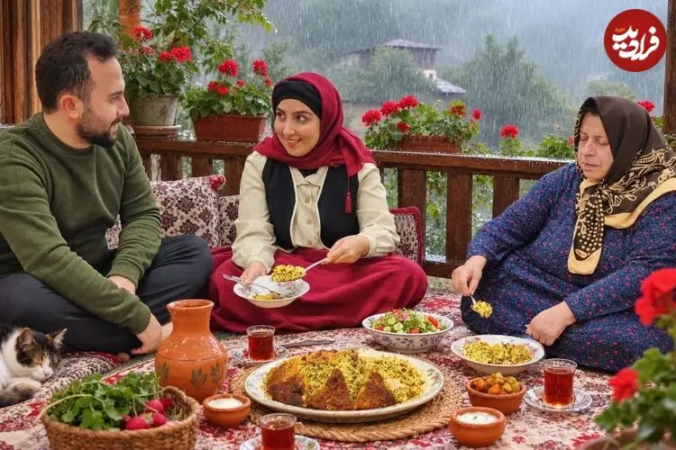 ببینید| غذای روستایی در ایران؛ پخت لوبیا پلو در طبیعت زیبای روستا