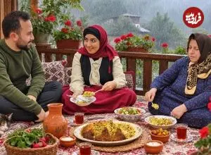 ببینید| غذای روستایی در ایران؛ پخت لوبیا پلو در طبیعت زیبای روستا