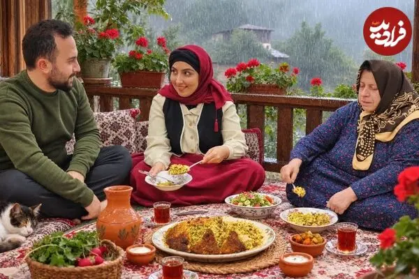 ببینید| غذای روستایی در ایران؛ پخت لوبیا پلو در طبیعت زیبای روستا