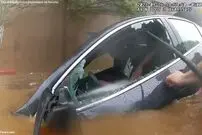 (ویدئو) افسر پلیس یک راننده را از غرق شدن نجات داد