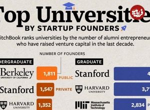 (نمودار) دانشجویان کدام دانشگاه‌ها بیش از سایرین بنیانگذار استارتاپ‌‌ها شده‌اند؟