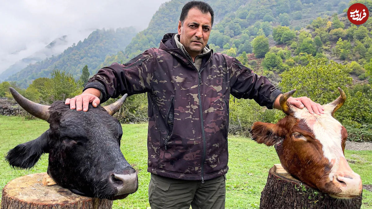 (ویدئو) شیوه متفاوت پخت کله پاچه گاو توسط آشپز مشهور روستایی آذربایجانی 