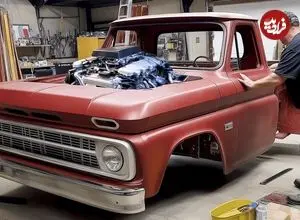 ببینید| فرآیند تماشایی بازسازی یک وانت شورولت C10 زنگ زده و رها شده