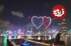 ببینید| نمایش باشکوه پهپادها در جشن «روز عشق»