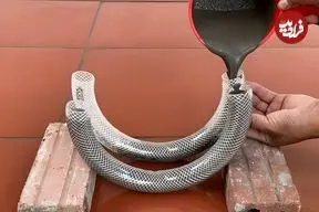 ببینید| با سیمان و شلنگ آب این گلدان متفاوت را بسازید!