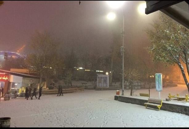 (ویدئو) بارش شدید برف در منطقه یک شهرداری تهران و غافلگیری خودروها در برف