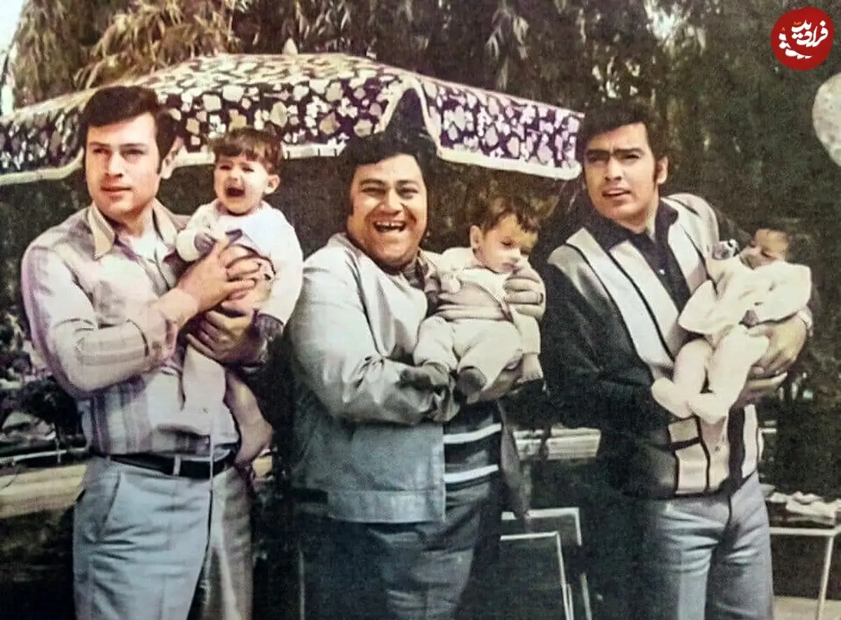 عکس| سفر در زمان؛ «منوچهر وثوق، همایون و جواد قائم مقامی» با بچه ای در آغوش و در سال 49