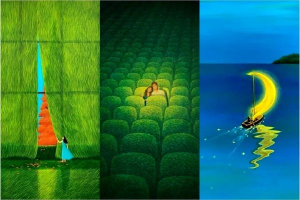 تصاویر؛ وقتی سکوت تصویر می‌شود؛ نقاشی‌هایی برای آرام کردن ذهن