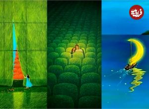 تصاویر؛ وقتی سکوت تصویر می‌شود؛ نقاشی‌هایی برای آرام کردن ذهن