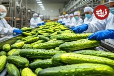 ببینید؛ مراحل دیدنی کاشت، برداشت و فرآوری خیار و تولید خیار شور