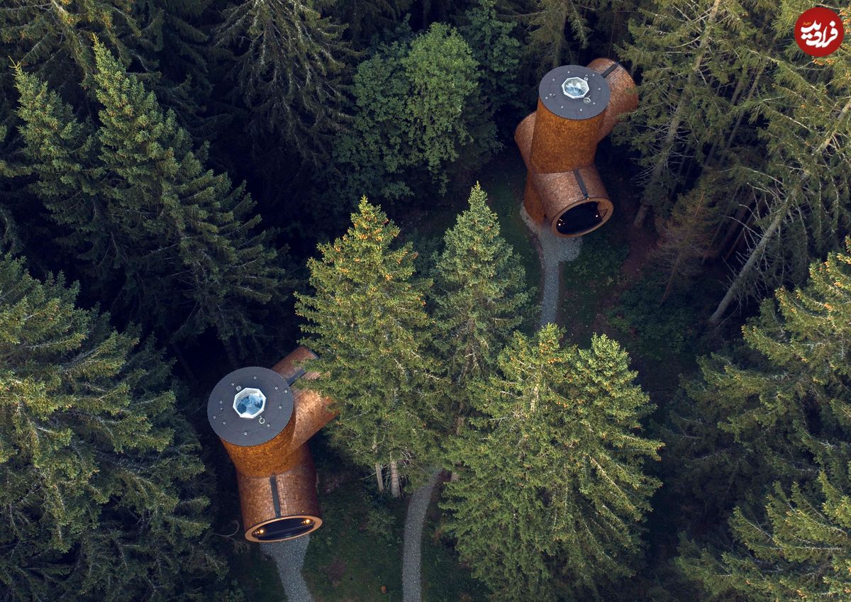 عجیب‌ترین «کلبه‌های درختی» در اتریش؛ احساس زندگی در انیمیشن!
