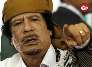 عکس| سفر در زمان؛ «معمر قذافی» در یک کنفرانس خبری؛ سال 1363