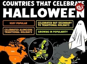 اینفوگرافی؛ کشورهایی که مردم آن‌ها هالووین را جشن می‌گیرند 