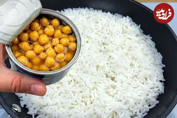 ببینید| با نخود و برنج این غذای جدید و ساده را درست کنید