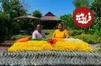 ببینید| غذای روستایی در سنگاپور؛ پخت نودل با میگو در روستایی زیبا