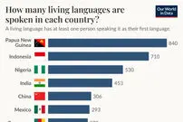 کدام کشورها بیشترین تعداد زبان ها را دارند؟ + نمودار