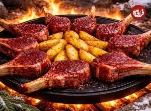 ببینید| غذای روستایی در آمریکا؛ تهیه استیک و سیب زمینی  سرخ کرده در جنگل