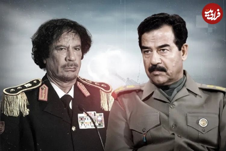 عکس| سفر در زمان؛ «سرهنگ قذافی» در کنار «صدام و حسن البکر»؛ سال 1349