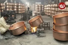 ببینید| فرآیند دیدنی بازیافت کمپرسورهای فرسوده کولر گازی و تولید قابلمه مسی با آن ها