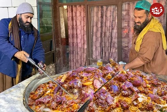 (ویدئو) غذای خیابانی؛ پخت 150 کیلوگرم کابلی پلو توسط آشپز مشهور پیشاوری