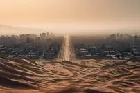 (تصاویر) پیش‌بینی ترسناک هوش مصنوعی از زاهدان در 50 سال آینده؛ مدفون در شن‌های بیابان!
