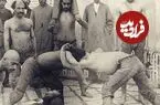عکس| سفر زمان؛ تمرین کشتی‌گیرهای دوران قاجار در یک باغ