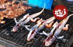 ببینید؛ غذای خیابانی در ویتنام؛ پخت غذاهای مختلف با مارمولک شنی در موی نه 