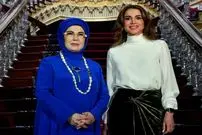 تصاویر| استقبال همسر اردوغان از ملکه اردن